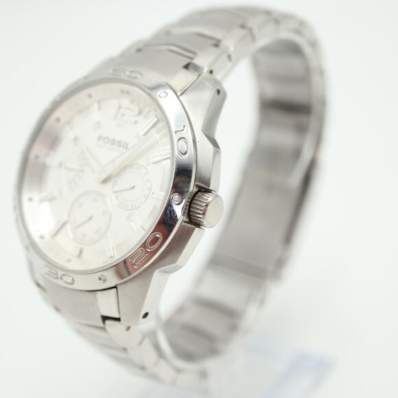 Mens Fossil Multifunction Watch 41mm Silver Tone Day Date Stainless Steel BQ9327 - Picture 10 of 14